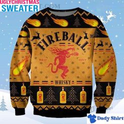 3D Fireball Cinnamon Christmas Knitting Pattern Ugly Sweater Sweatshirt