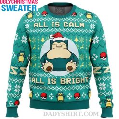 All Is Calm All Is Bright – Pokemon Snorlax Graphics Ugly Sweater