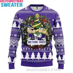Baltimore Ravens Snoopy Dog Christmas – Mens Snoopy Holiday Sweater