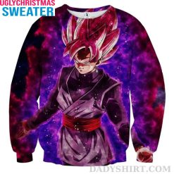 Black Goku Rose 2 Ultra Instinct Graphics Dragon Ball Z Christmas Sweater