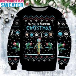 Cornvelious Daniel Have A Human Christmas – Christmas Sweater Rick And Morty