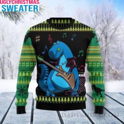 Cute Dinosaur Play Guitar – Dinosaur Ugly Christmas Sweater
