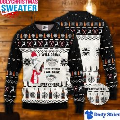 Dr Seuss I Will Drink Jack Daniel’s Here Or There – Christmas Sweater Jack Daniels