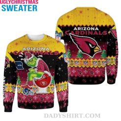 Funny Grinch Sits On Arizona Cardinals Toilet – Grinch Ugly Christmas Sweater