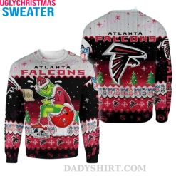 Funny Grinch Sits On Atlanta Falcons Toilet – Grinch Christmas Sweater