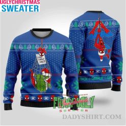 Funny Spiderman Stealing Grinch – Spiderman Ugly Christmas Sweater
