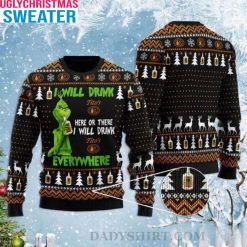 Grinch I Will Drink Tito’s Vodka Everywhere – Tito’s Christmas Sweater