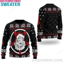 Hail Satan Pentagram Pattern Ugly Christmas Sweater – A Dark Celebration