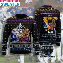 LA Kers All For One One For All – Dodgers Ugly Christmas Sweater
