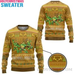 Michelangelo Mike – Ninja Turtle-Inspired Christmas Sweater